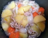 今日の夕飯簡単じゃがいも豚こま塩肉じゃが作り方9写真