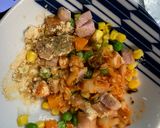 レンジ簡単クリーミー麻婆味オムライス弁当作り方4写真