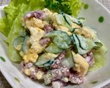小ダコとふわふわ卵ときゅうりのサラダ♪作り方6写真