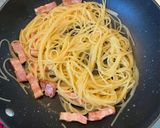 おかんレシピ𓀤𓀣ワンパンでカルボナーラ作り方4写真
