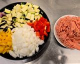 夏野菜の鶏インチキーマカレー作り方1写真