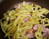 パプリカとソーセージのあり物パスタ作り方4写真