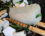 春菊と蕪と茹で卵で和風オイスタ炒め作り方1写真
