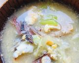 削り節味噌汁●長ネギの玉子味噌汁作り方3写真