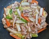 節約簡単夕飯主菜昼食豚こまと白菜の八宝菜・中華丼作り方8写真