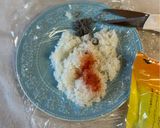 明太子（あかり）と塩昆布のおにぎり作り方3写真