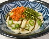 鮭フレークのせ♪塩昆布とオクラのクリーミーうどん作り方7写真