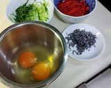 冷蔵庫の残り物色々玉子焼作り方1写真