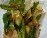 鶏胸肉とピーマン青梗菜の梅和風炒め作り方6写真