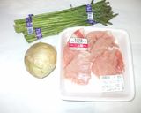 アスパラクリームパスタ♪簡単豚肉チーズ作り方1写真