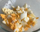 おしゃれ✨エビと卵のブルスケッタ　作り方4写真