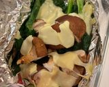 葉野菜ときのことチーズのアルミ焼き作り方8写真