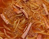 ワンパンで簡単！茄子とベーコンのトマトパスタ作り方4写真