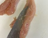 鶏ささみの青じそ明太チーズカツ(ふき)作り方2写真