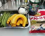 南瓜といんげんのあえ物作り方1写真