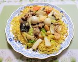 節約簡単夕飯主菜昼食豚こまと白菜の八宝菜・中華丼作り方12写真