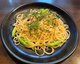 塩クジラとにんにくなめ茸のペペロンチーノ作り方6写真