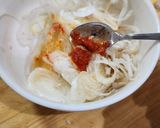 長ネギと鶏肉のピリ辛和え作り方4写真
