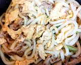 簡単ランチ！小松菜と豚肉、卵の焼うどん作り方7写真
