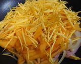 おうちパスタ♬菊＆柿のクリームパスタ♬作り方3写真