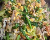 春野菜と豚コマ・仙台麩の卵そぼろ炒め作り方5写真