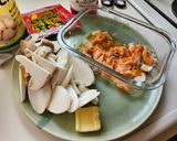 秋の夕飯！エリンギと秋鮭の和風醤油パスタ作り方2写真