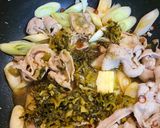 五右衛門再現 明太子と豚と高菜のパスタ作り方5写真