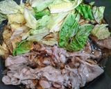 簡単主菜無水で豚肉と白菜と小松菜すき焼き風肉料理作り方9写真