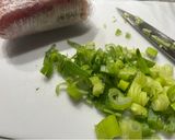 手作り塩豚入り！ネギと玉子チャーハン作り方1写真