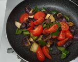 むね肉とトマト、茄子、ピーマンの炒めもの作り方8写真