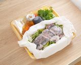 花山椒オイルをジュッと！中華レンジ蒸し作り方1写真