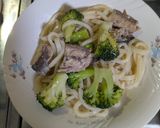 簡単★サバ水煮缶のペペロンチーノうどん作り方6写真