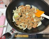 肉味噌消費レシピニラともやしのかた焼そば作り方3写真