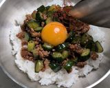 韓国風きゅうりそぼろ丼作り方5写真