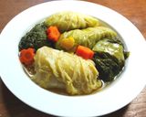 かつお菜と薄揚げの温かい蕎麦　発酵玉葱作り方9写真
