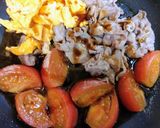 夏の夕飯!簡単豚肉トマト卵中華炒め主菜作り方7写真