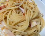 簡単明太子とびっこのガーリックいかパスタ作り方9写真