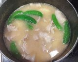馬鈴薯とバラ肉スナップエンドウ味噌汁♬作り方3写真