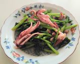 かぶの葉とイカの炒め物作り方5写真