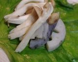 根菜ときのこの蕗の葉包み蒸し作り方3写真