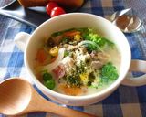 ベーコンと野菜の豆乳スープ作り方12写真
