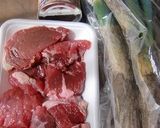 牛すね肉とネギ・コーン缶の塩麹煮込み作り方1写真