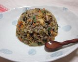 簡単◎●ごま油風味のひじきチャーハン作り方6写真