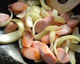 魚肉ソーセージと卵のケチャップ甘酢あん作り方4写真
