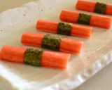 お弁当に〜♪リボン風カニかまの天麩羅作り方1写真