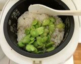 おやじ犬の桜とそら豆の春色おこわ作り方6写真