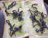 葱×ベーコン×塩昆布のわさび風味トースト作り方2写真