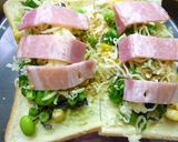 葱×ベーコン×塩昆布のわさび風味トースト作り方4写真