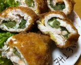 鶏ささみの青じそ明太チーズカツ(ふき)作り方6写真