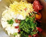 夏野菜チーズハンバーグ作り方1写真